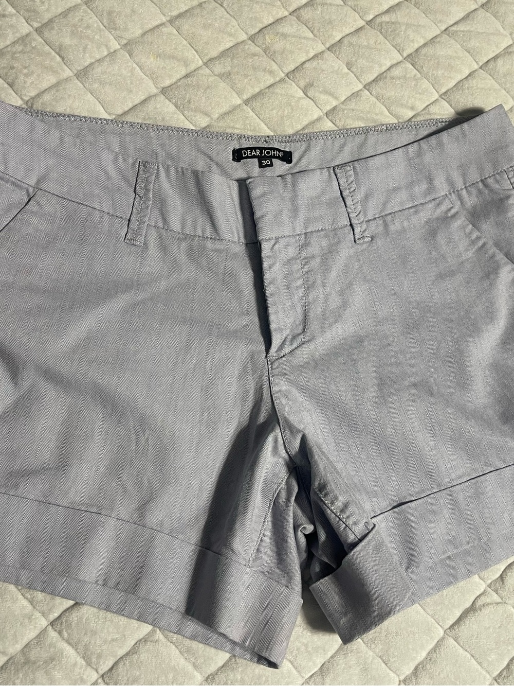 Dear John Light Gray Tailored Cuffed Women's Shorts